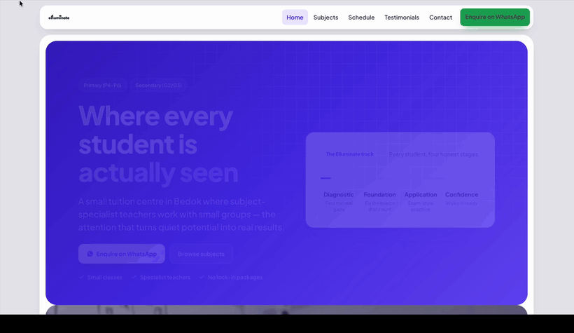 Elluminate's new homepage